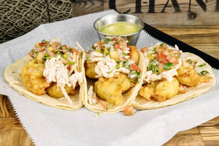 Beer Battered Shrimp Tacos